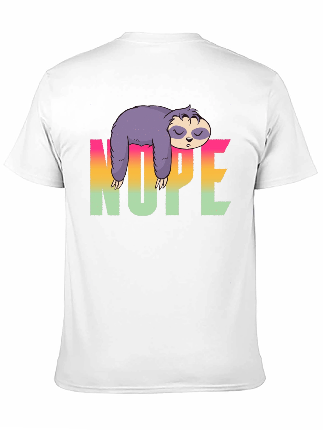 Camiseta Negra Perezosa con Diseño Nope