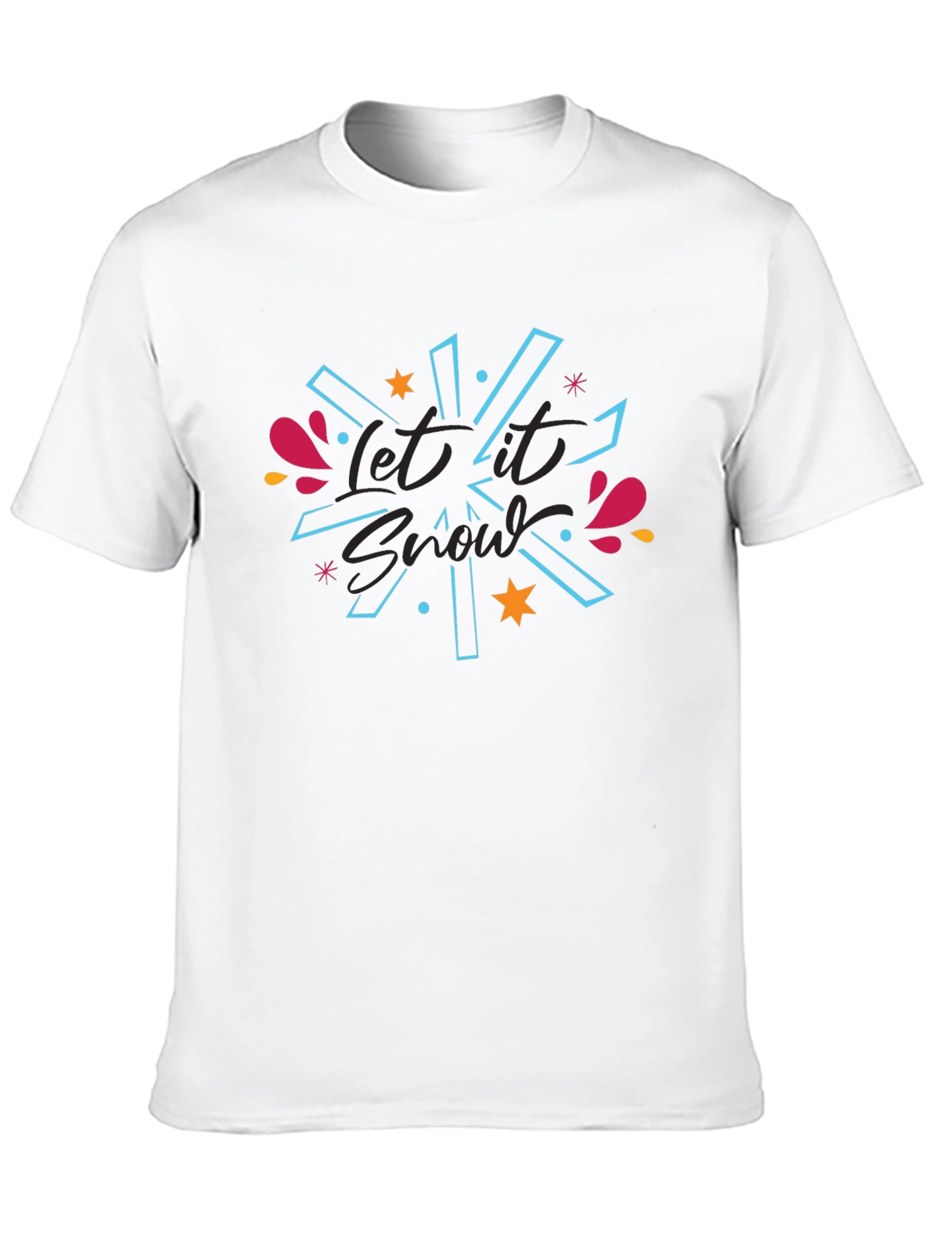 Camiseta Negra Let It Snow Diseño Festivo