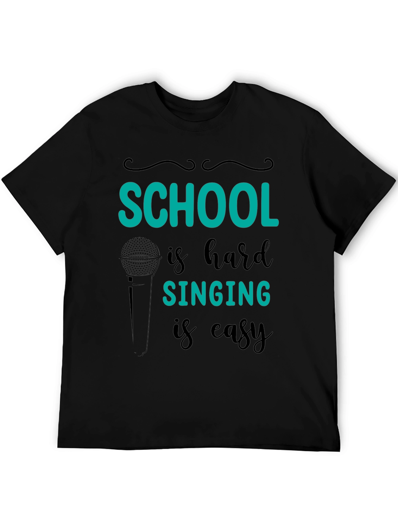 Camiseta Negra School is hard SINGING is easy