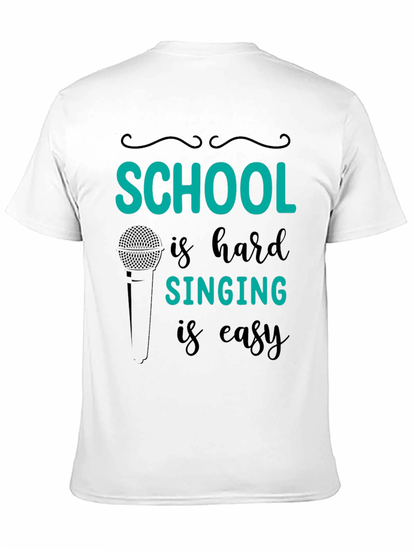 Camiseta Negra School is hard SINGING is easy
