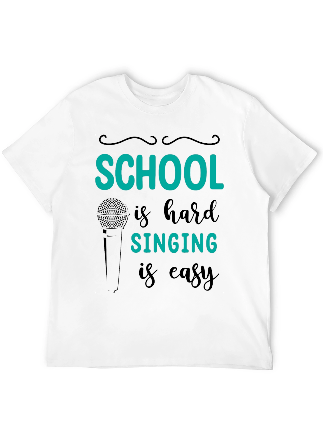 Camiseta Negra School is hard SINGING is easy