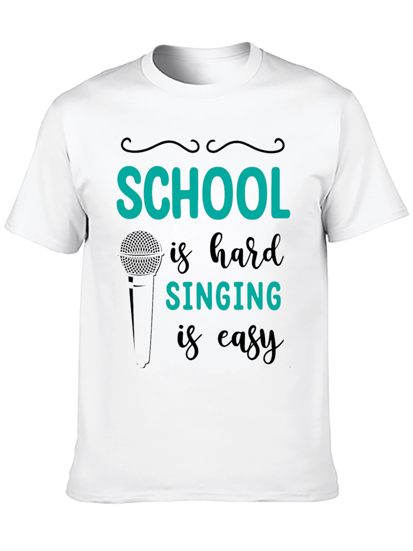 Camiseta Negra School is hard SINGING is easy