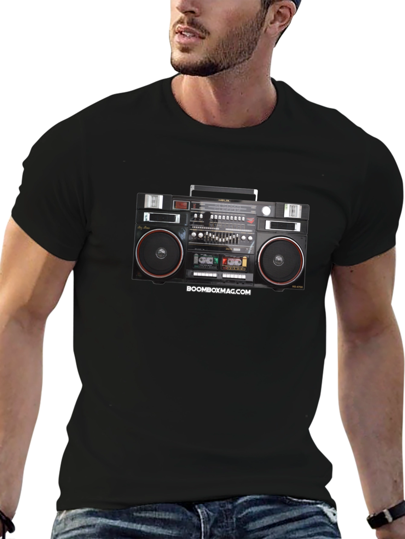 Camiseta Negra Retro Boombox