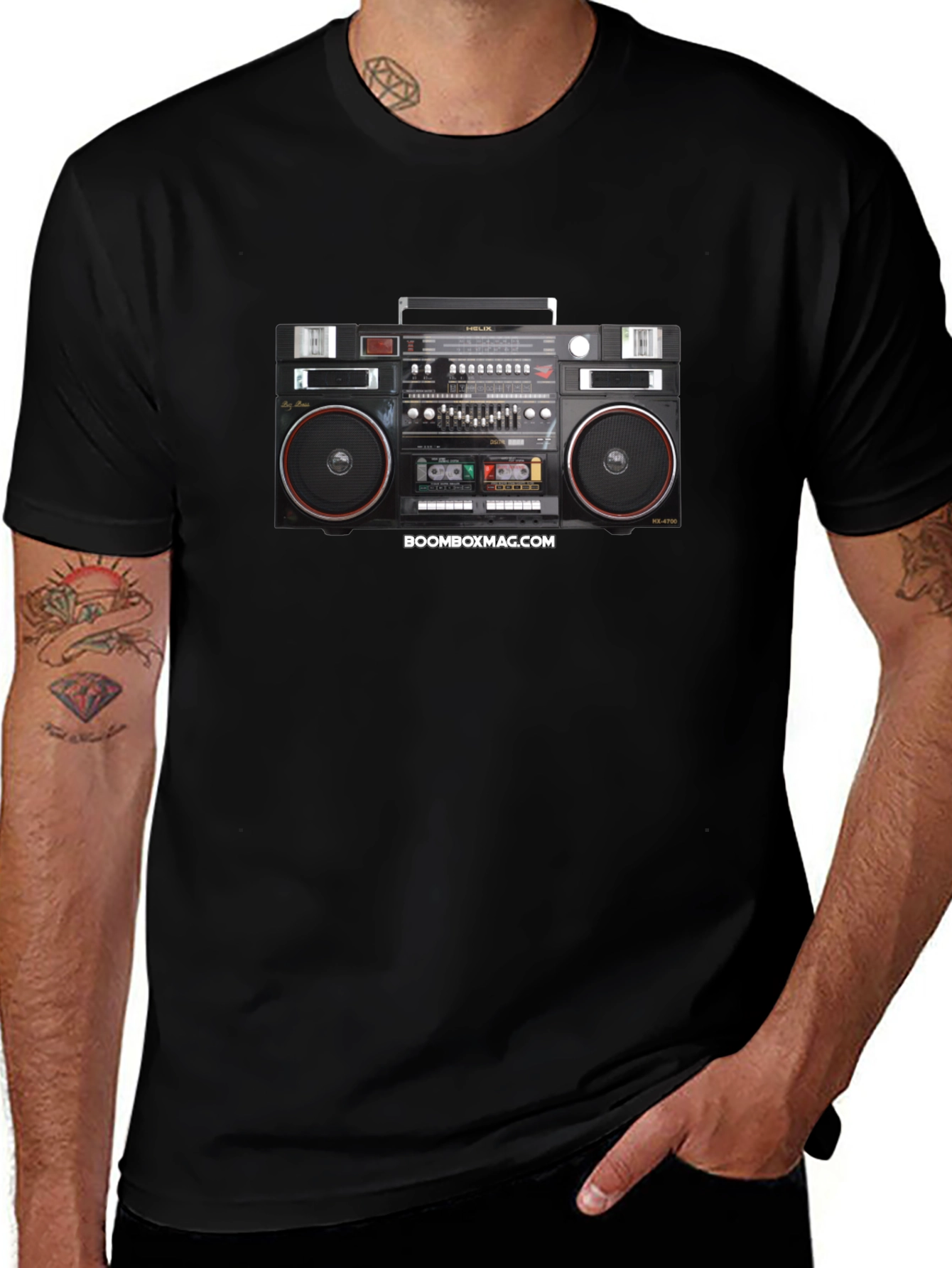 Camiseta Negra Retro Boombox