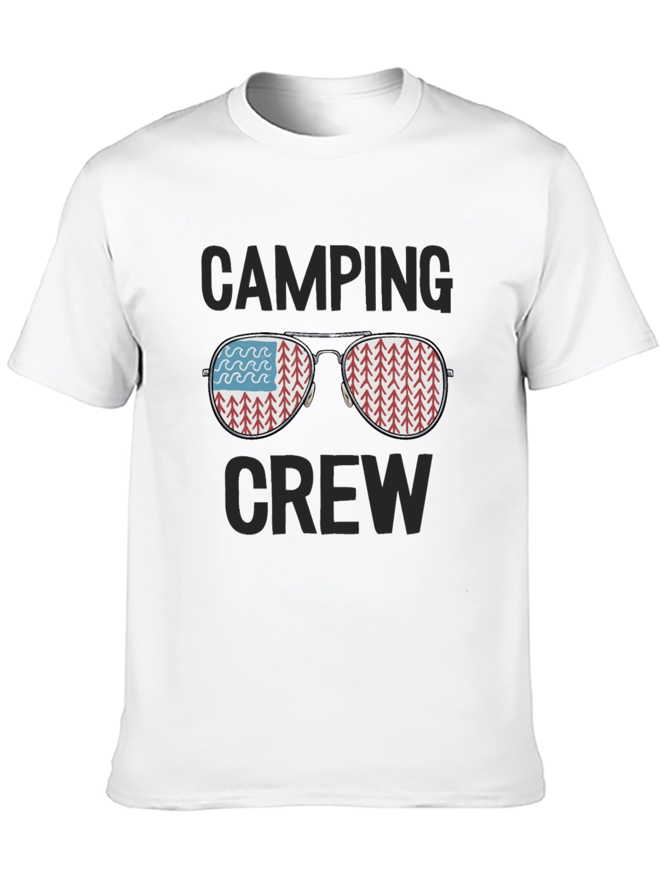 Camiseta Negra Camping Crew Gafas Reflejantes