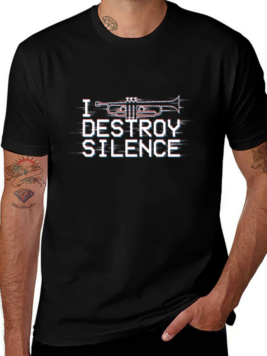 Camiseta Negra con Diseño I Destroy Silence