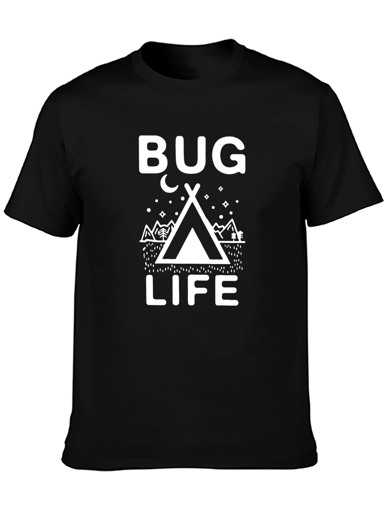 Camiseta Negra Bug Life para Aventureros Nocturnos