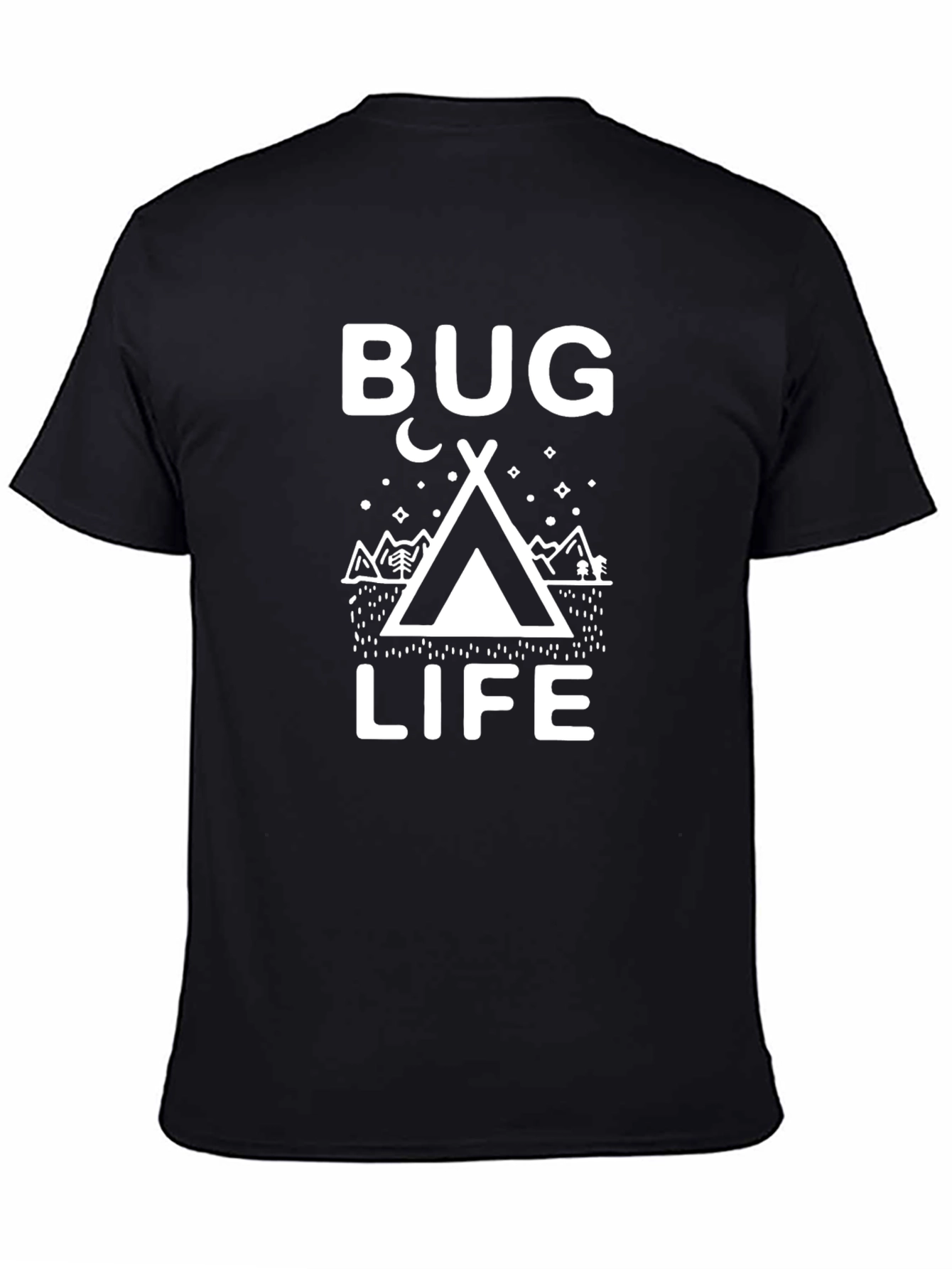 Camiseta Negra Bug Life para Aventureros Nocturnos