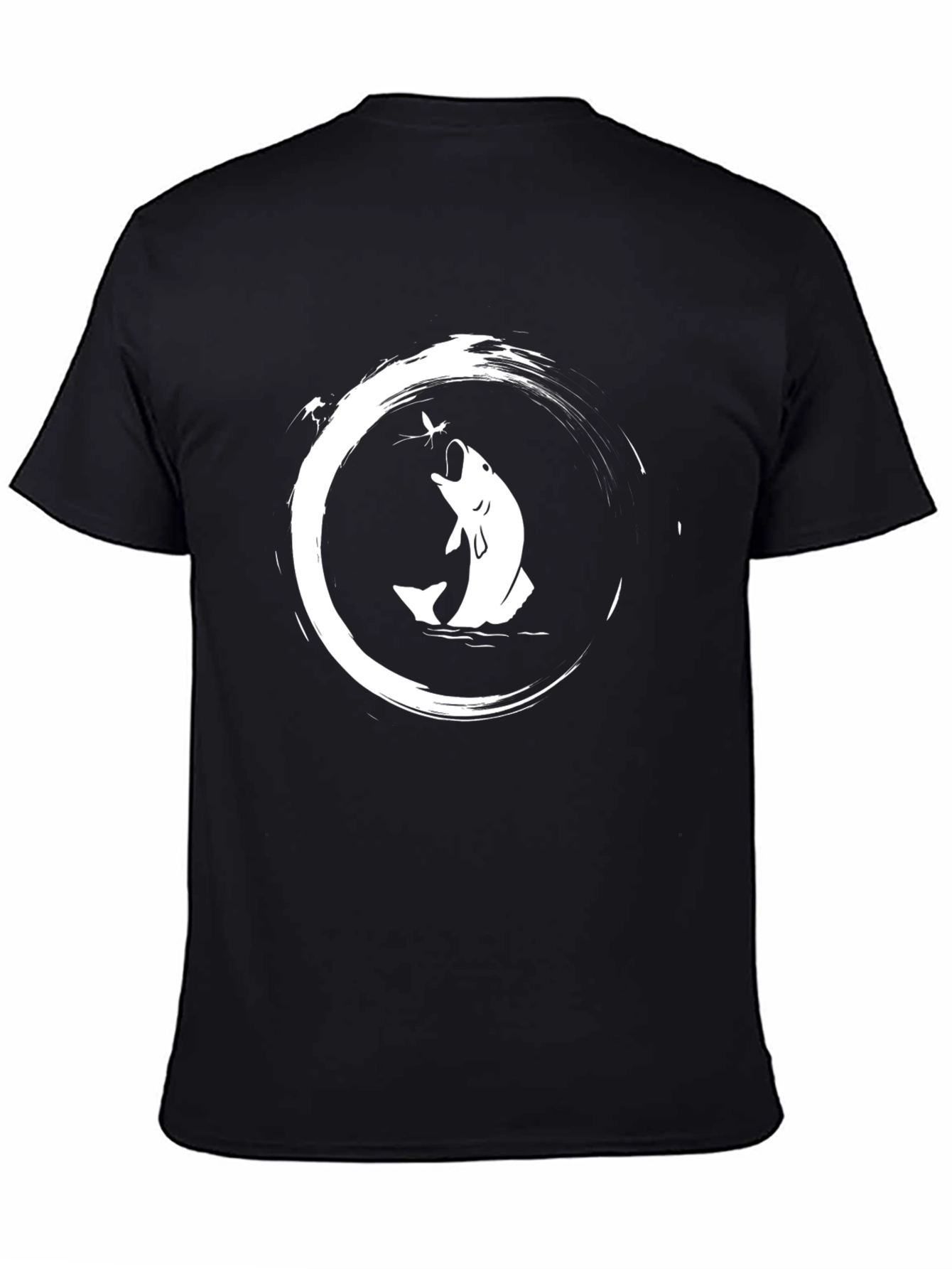 Camiseta Negra con Diseño de Pesca