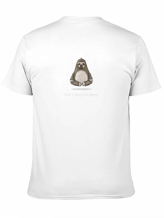 Camiseta Negra con Diseño de Perezoso Zen