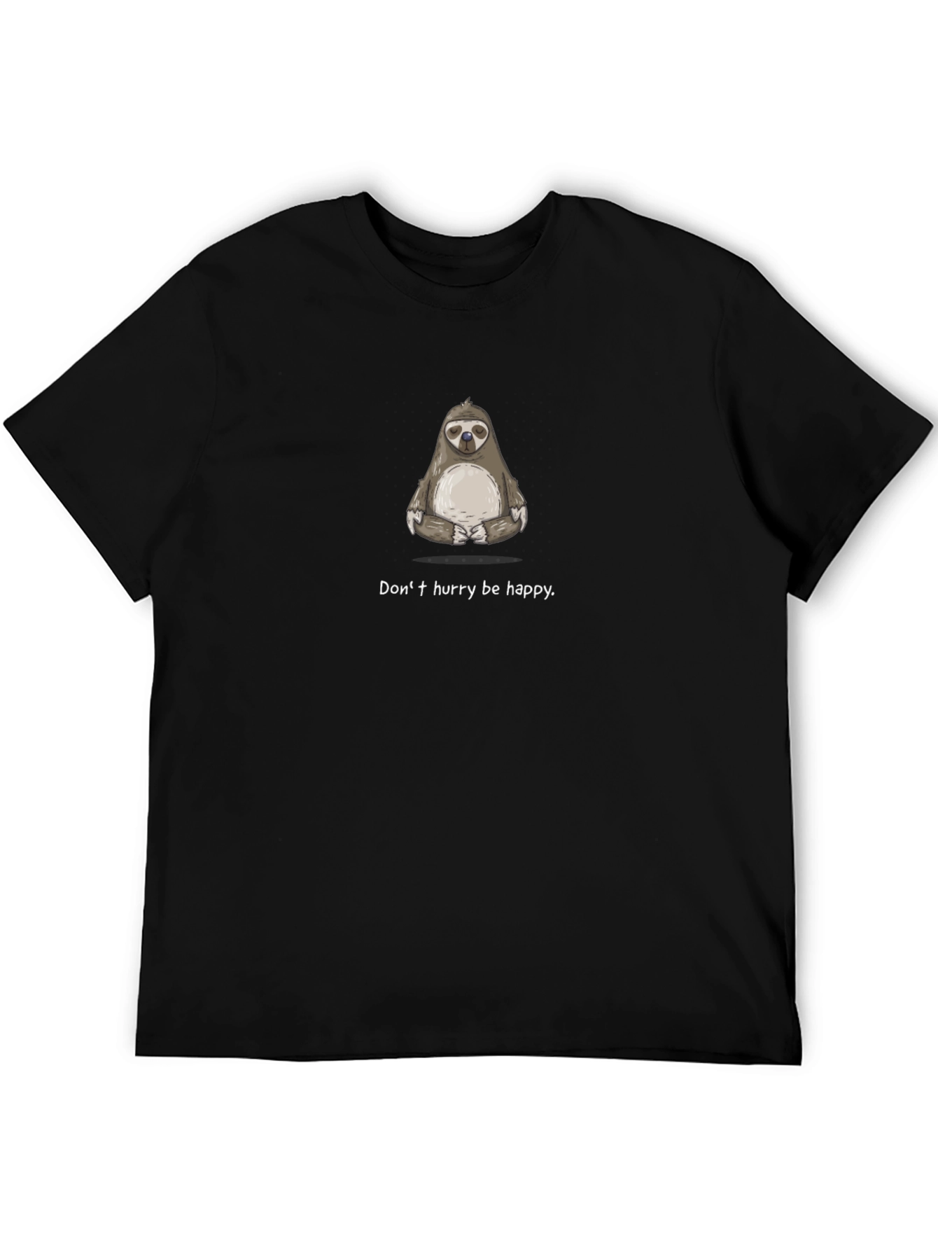 Camiseta Negra con Diseño de Perezoso Zen