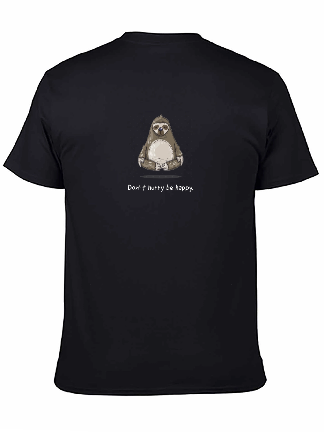 Camiseta Negra con Diseño de Perezoso Zen