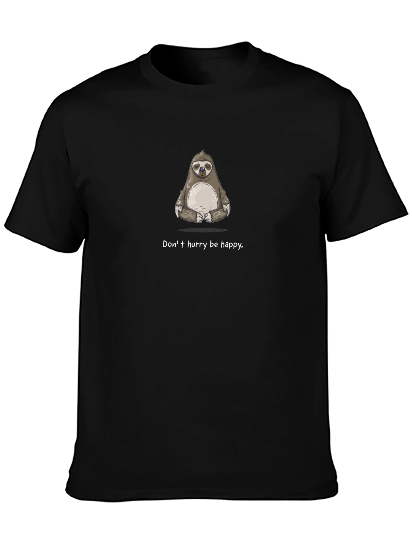 Camiseta Negra con Diseño de Perezoso Zen