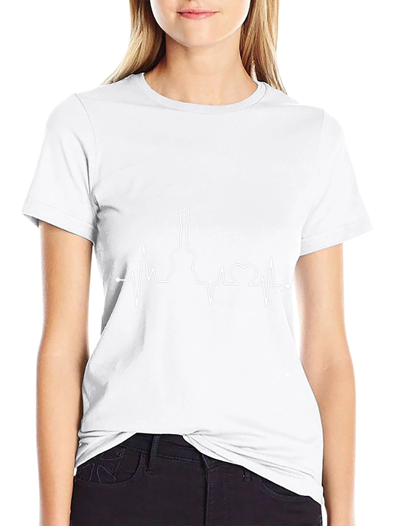 Camiseta Negra Ritmo Guitarra Hombre