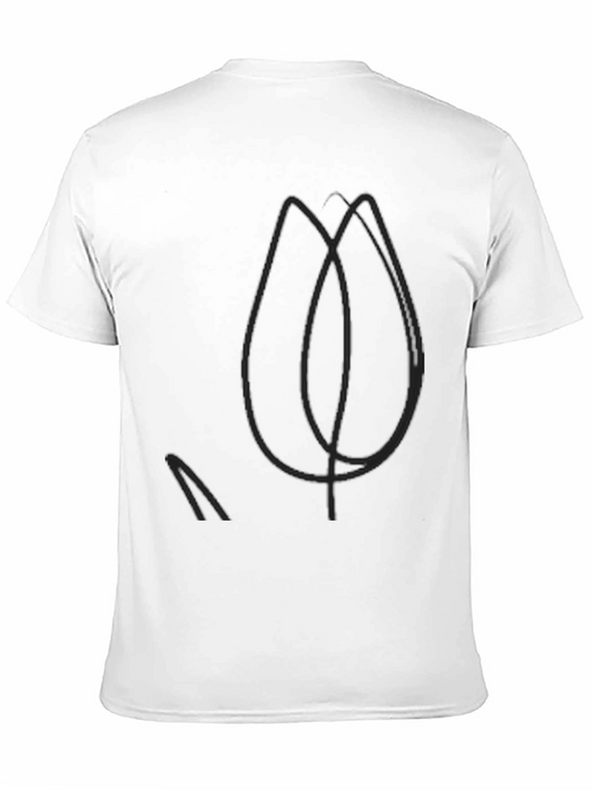 Camiseta Negra Diseño Minimalista Líneas Abstractas