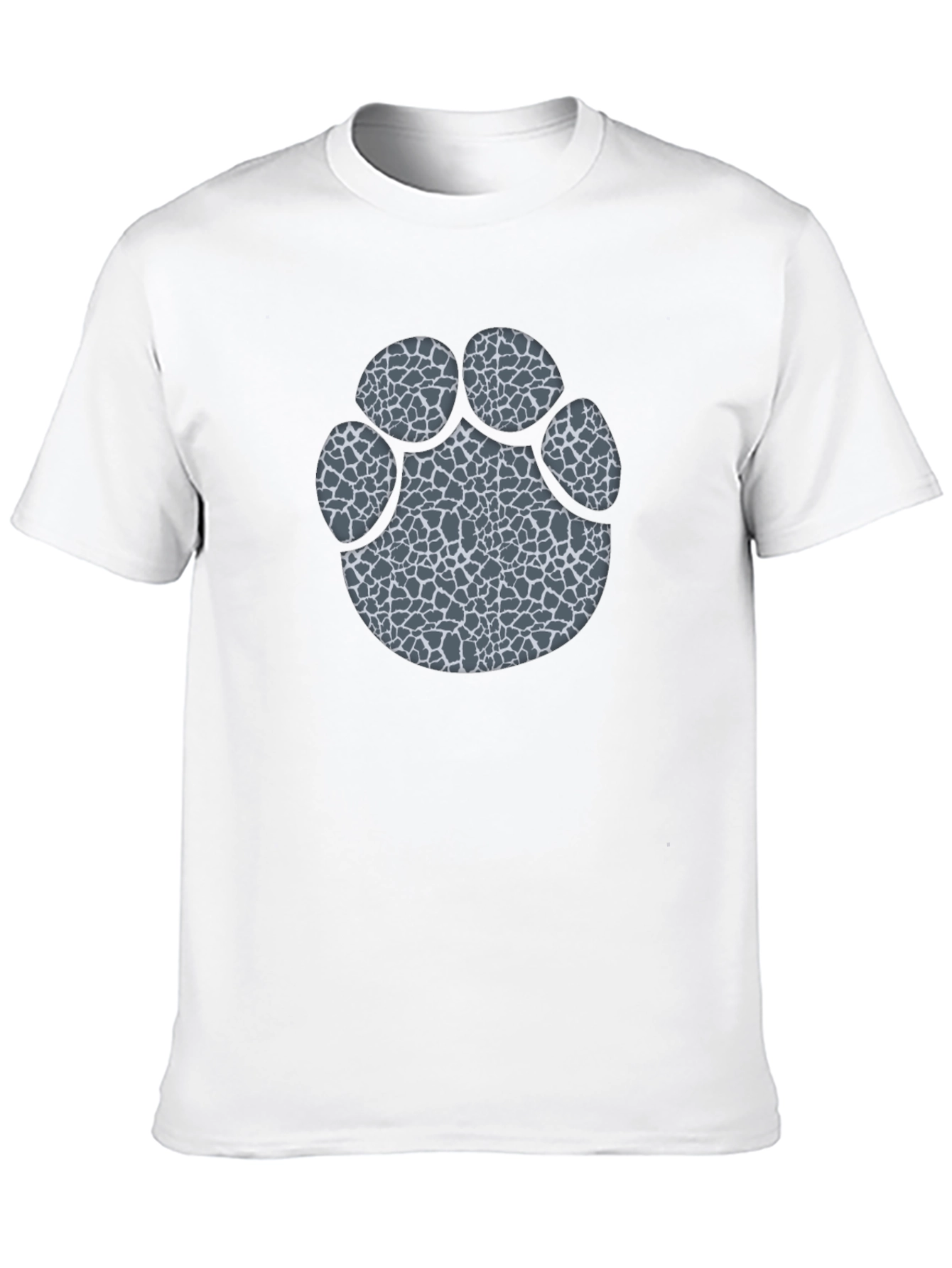 Camiseta Negra con Huella Animal Estampada