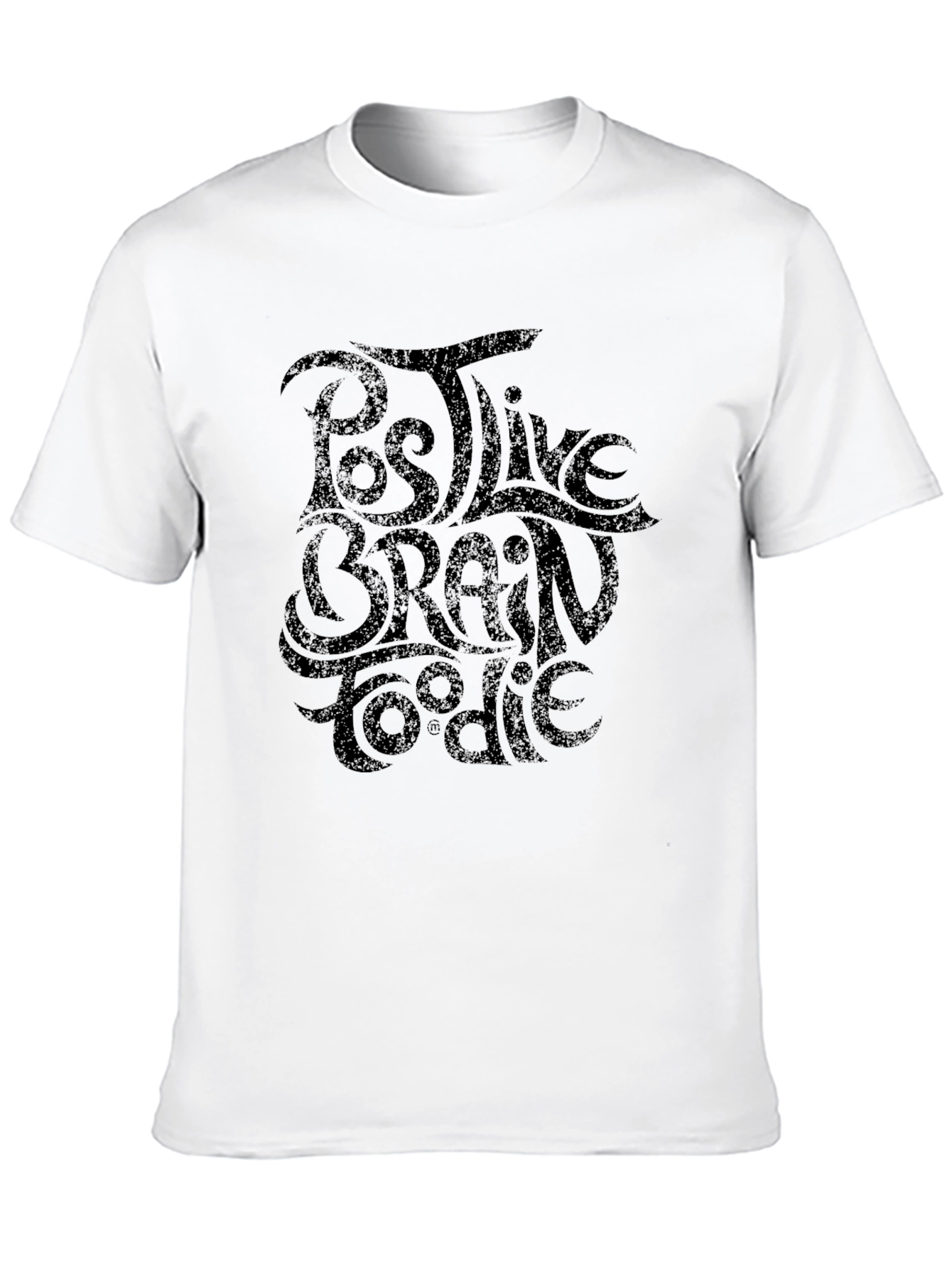 Camiseta Negra con Diseño Positive Brain Foodie