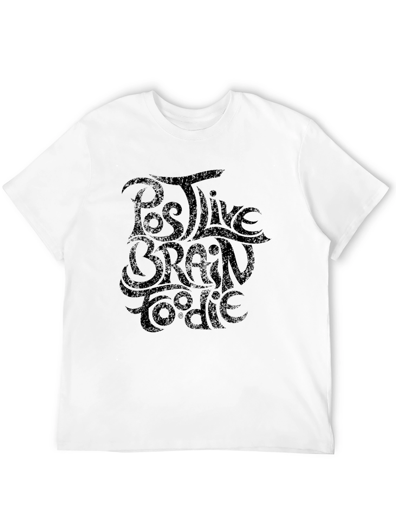 Camiseta Negra con Diseño Positive Brain Foodie