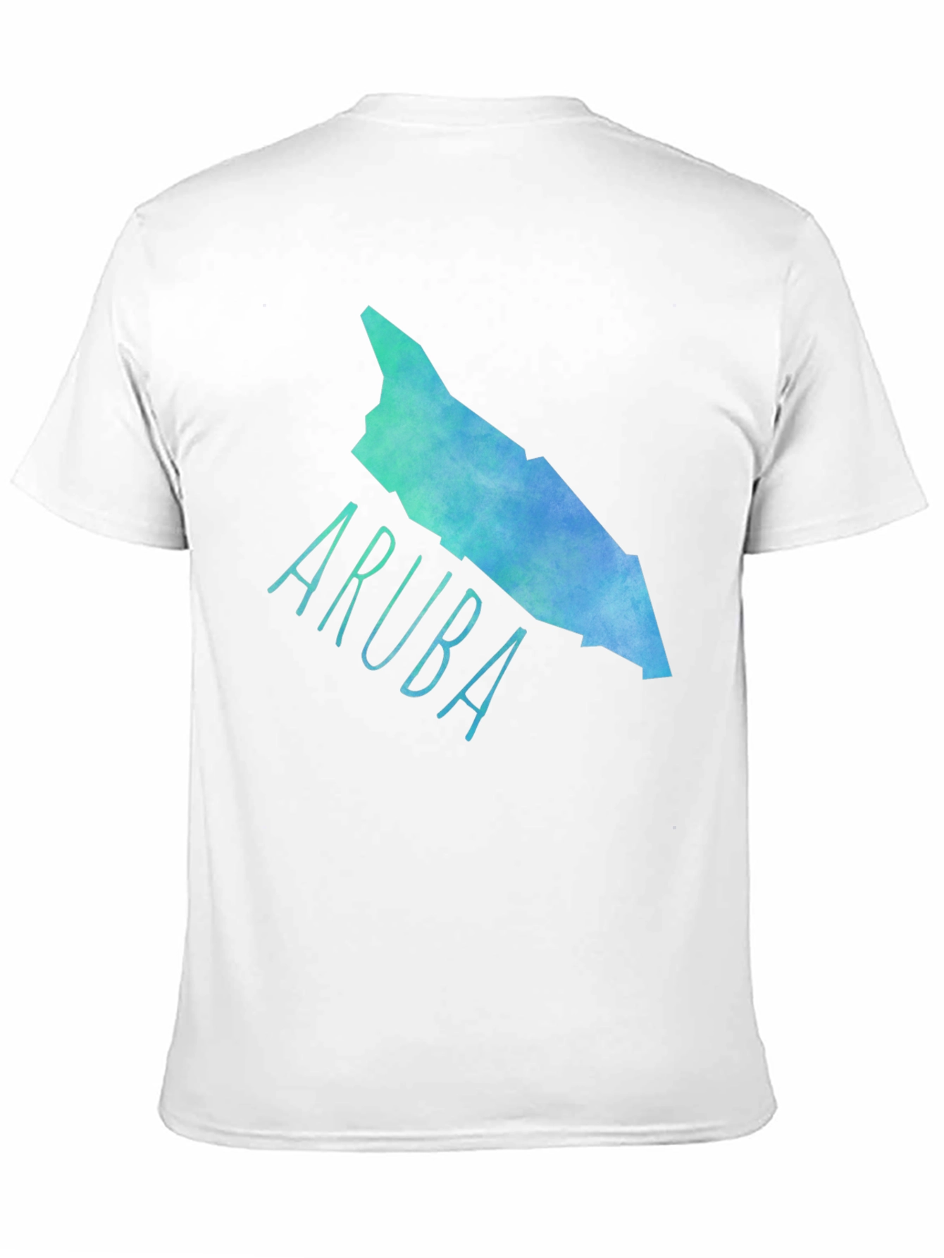 Camiseta Aruba Mapa Acuarela Negra Hombre