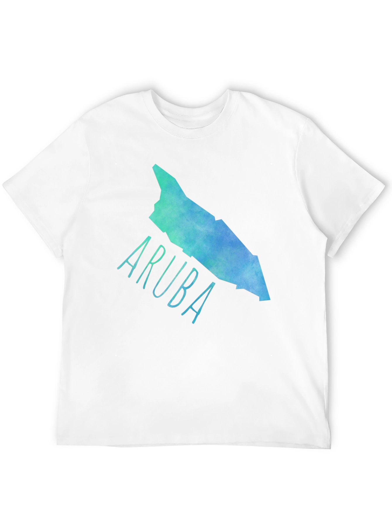 Camiseta Aruba Mapa Acuarela Negra Hombre