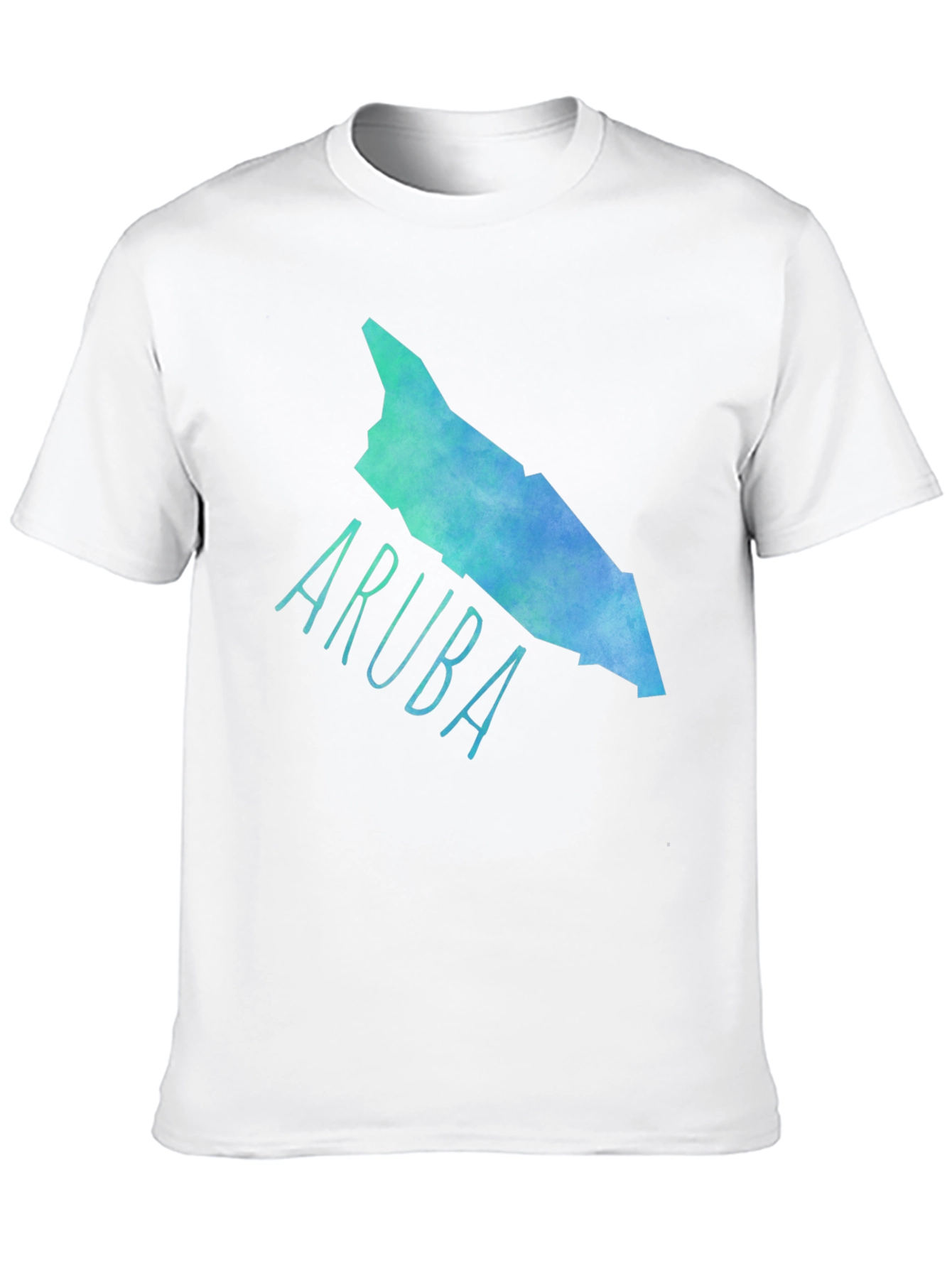 Camiseta Aruba Mapa Acuarela Negra Hombre