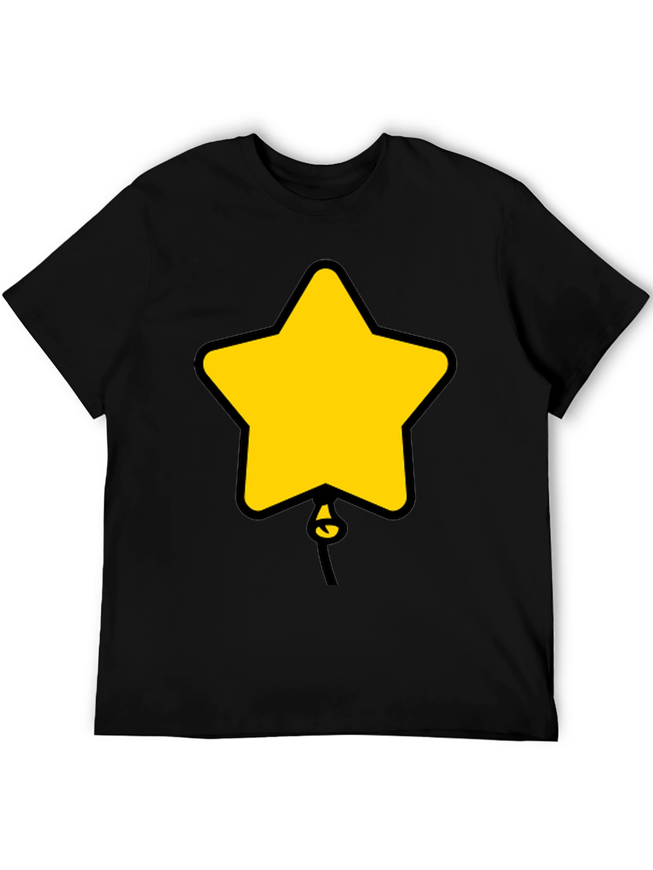 Camiseta Negra con Diseño de Estrella Globo
