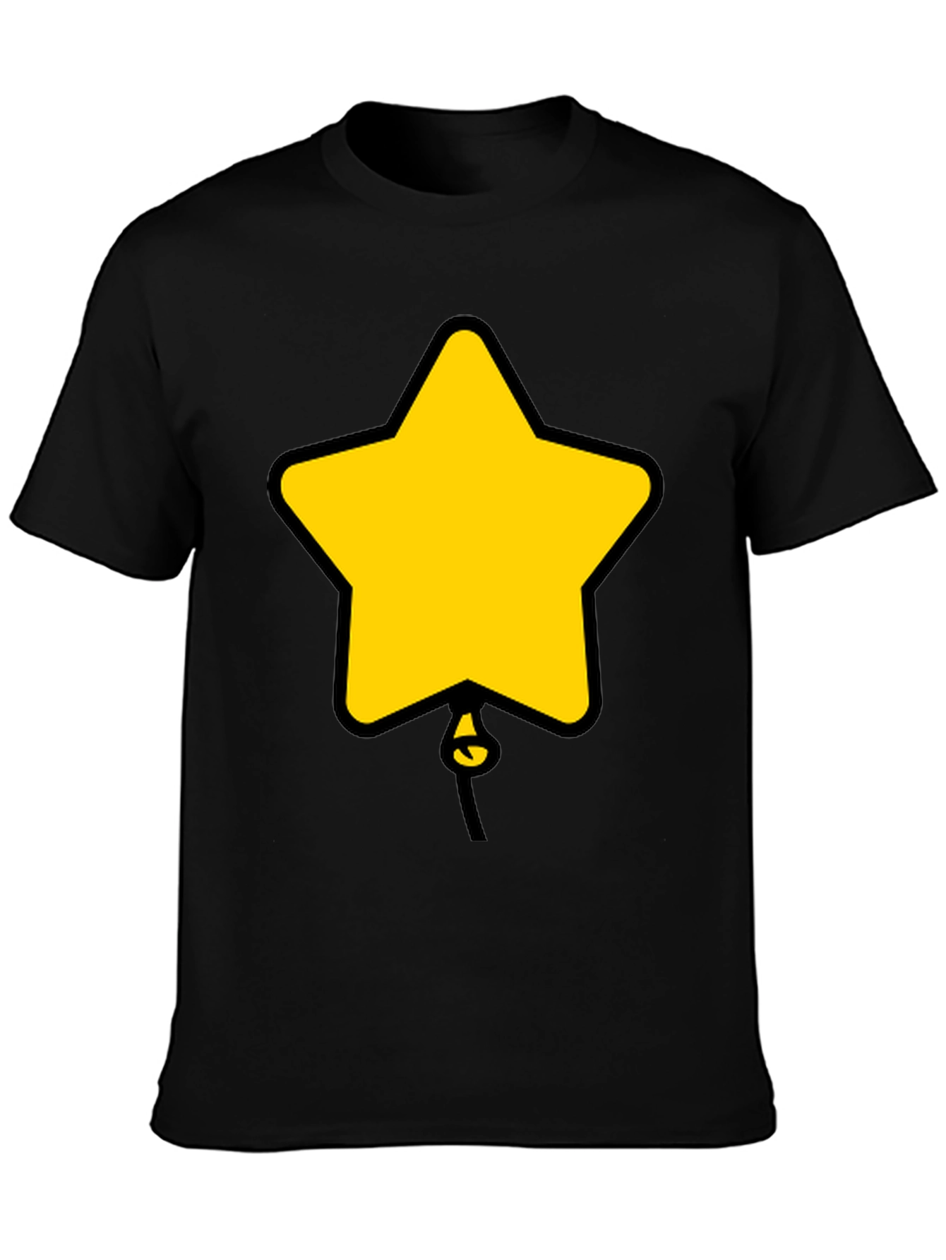 Camiseta Negra con Diseño de Estrella Globo