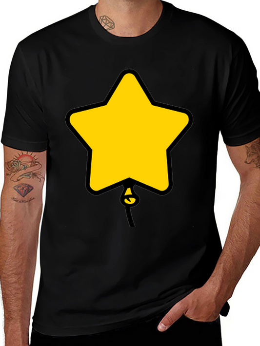 Camiseta Negra con Diseño de Estrella Globo