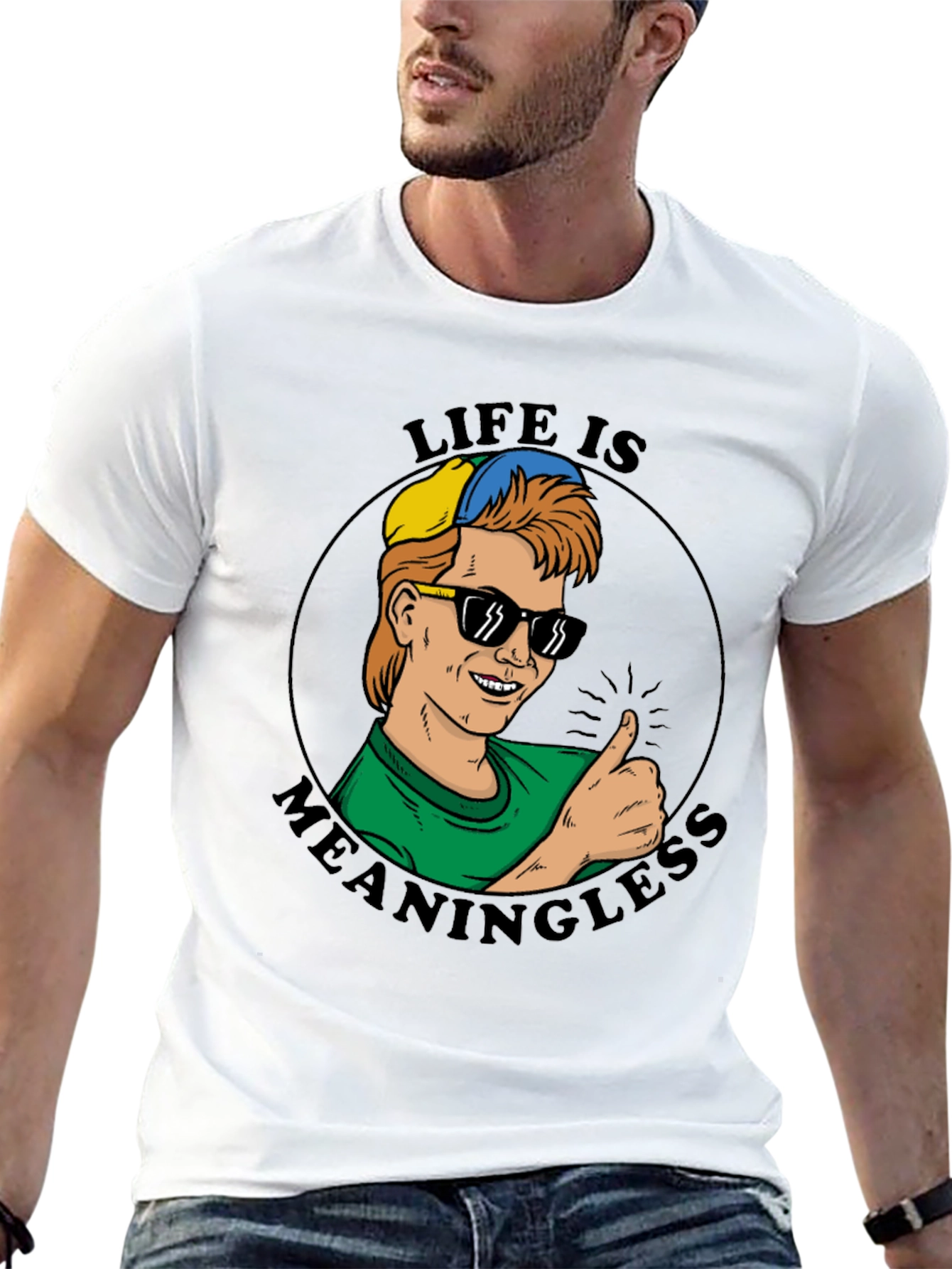 Camiseta Negra Estampada La Vida No Tiene Sentido
