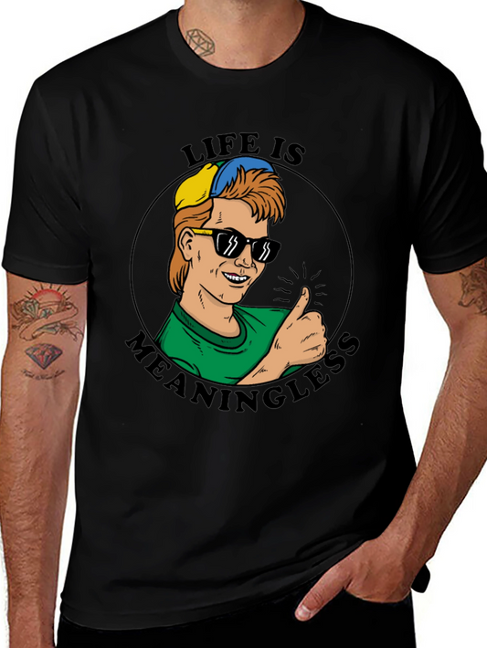 Camiseta Negra Estampada La Vida No Tiene Sentido