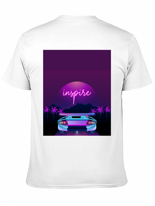 Camiseta Negra con Diseño Inspire Retro