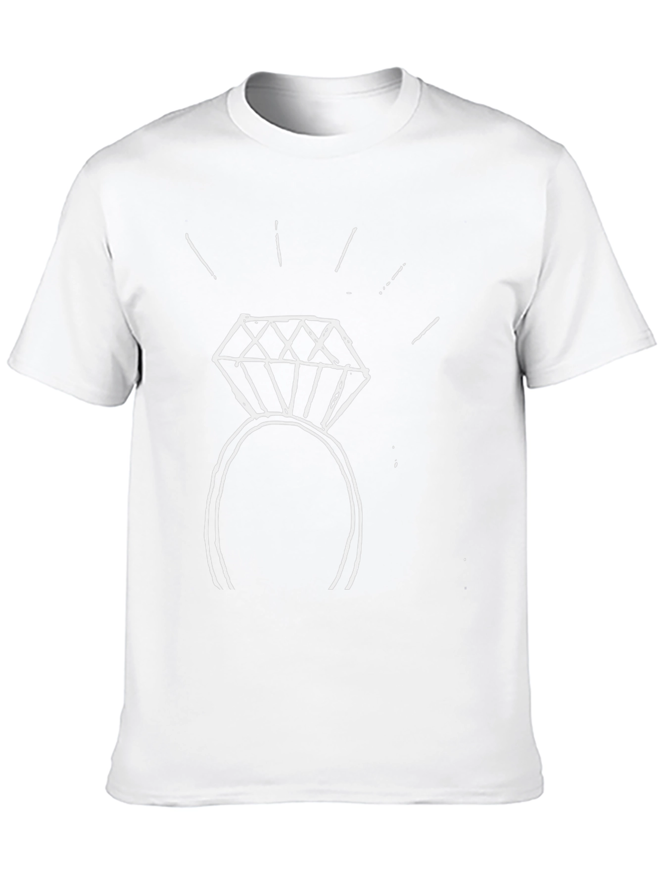 Camiseta Negra con Diseño de Anillo de Compromiso
