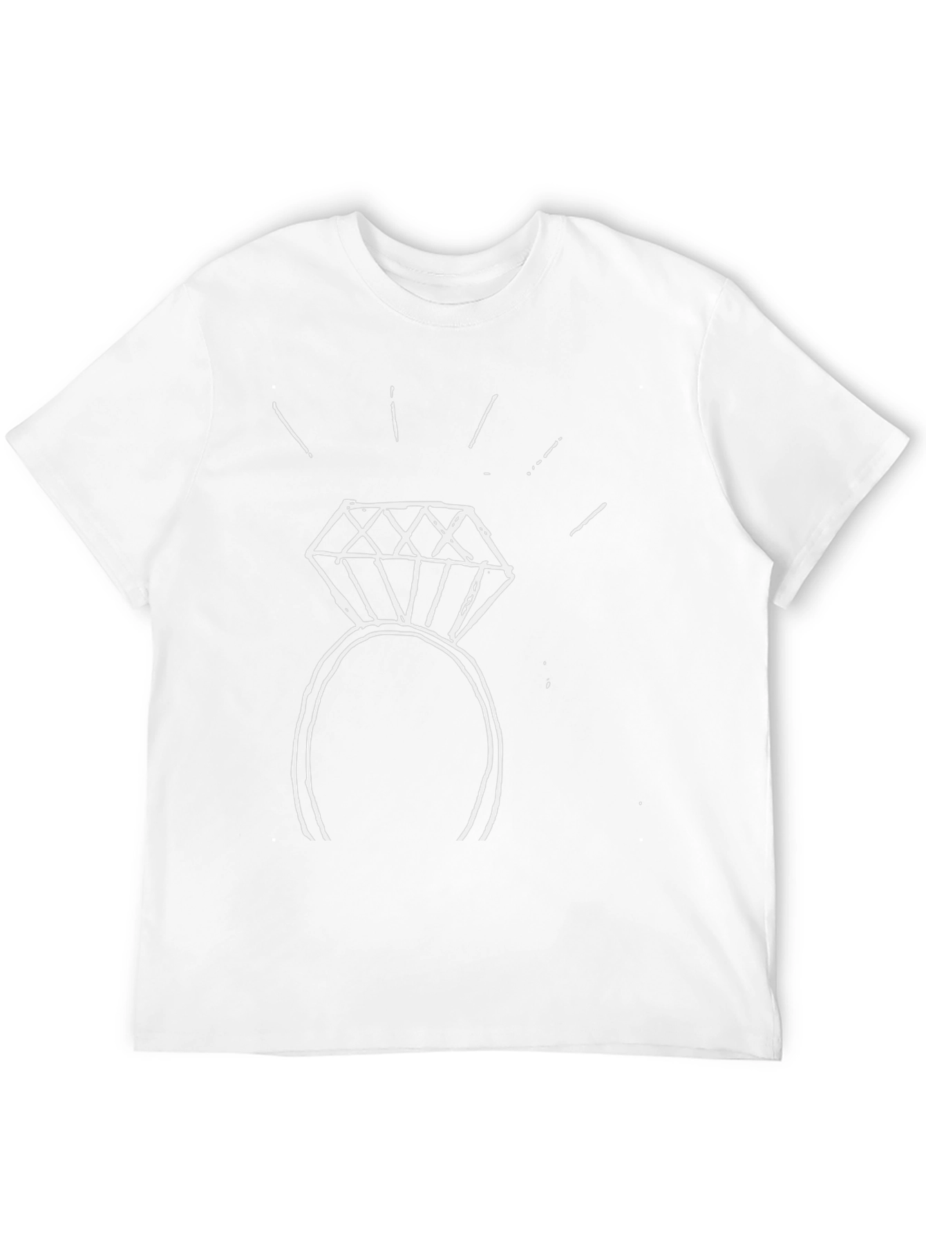 Camiseta Negra con Diseño de Anillo de Compromiso