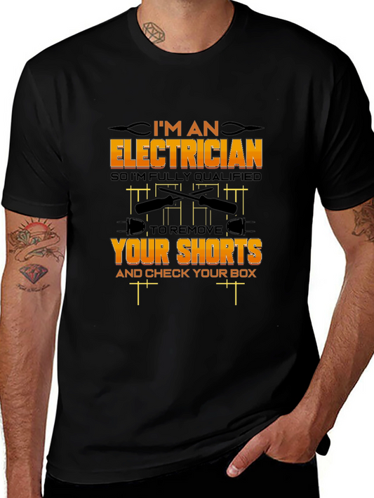 Camiseta Negra Eléctrico Humorístico