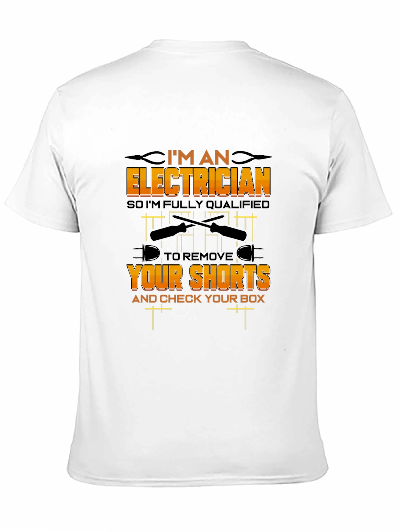 Camiseta Negra Eléctrico Humorístico