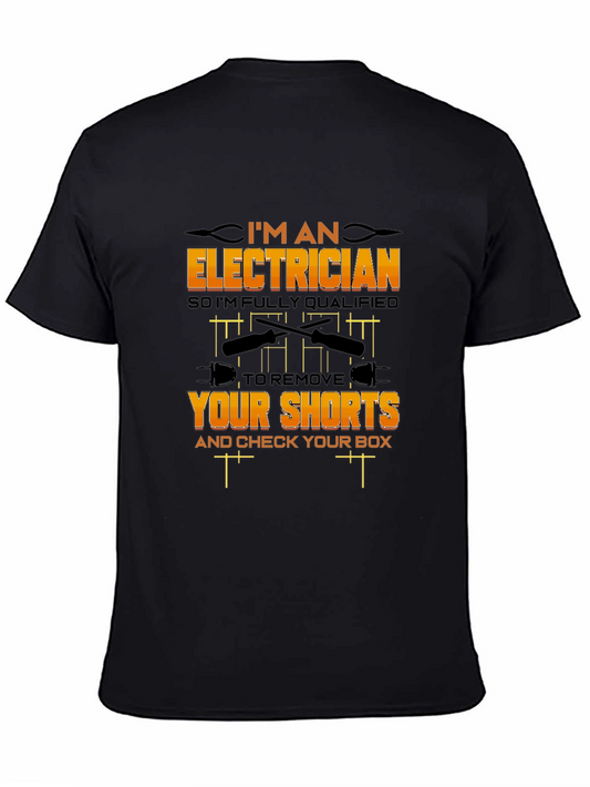 Camiseta Negra Eléctrico Humorístico