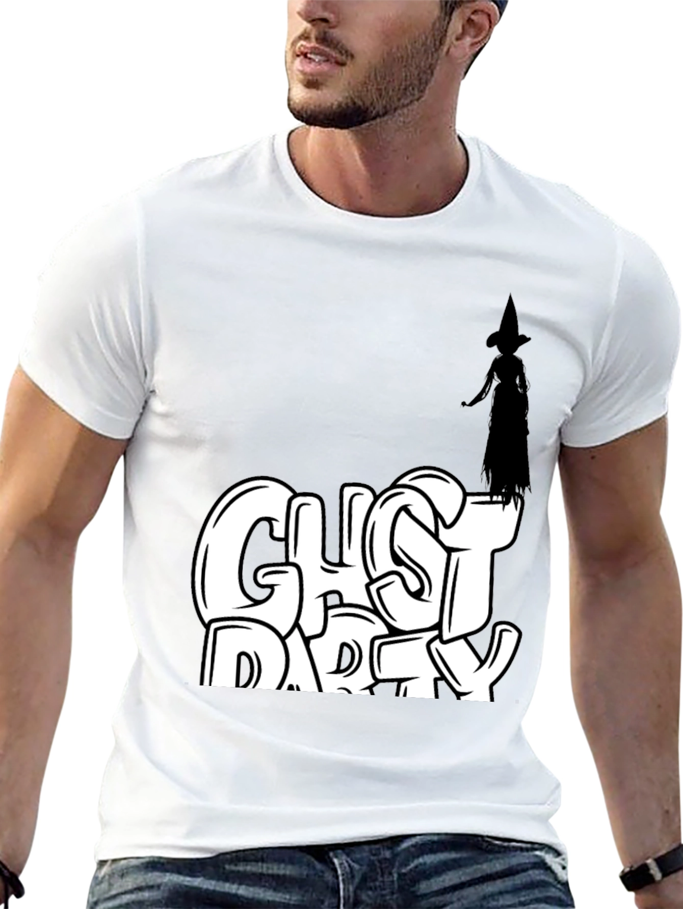 Camiseta Negra Ghost Party Halloween