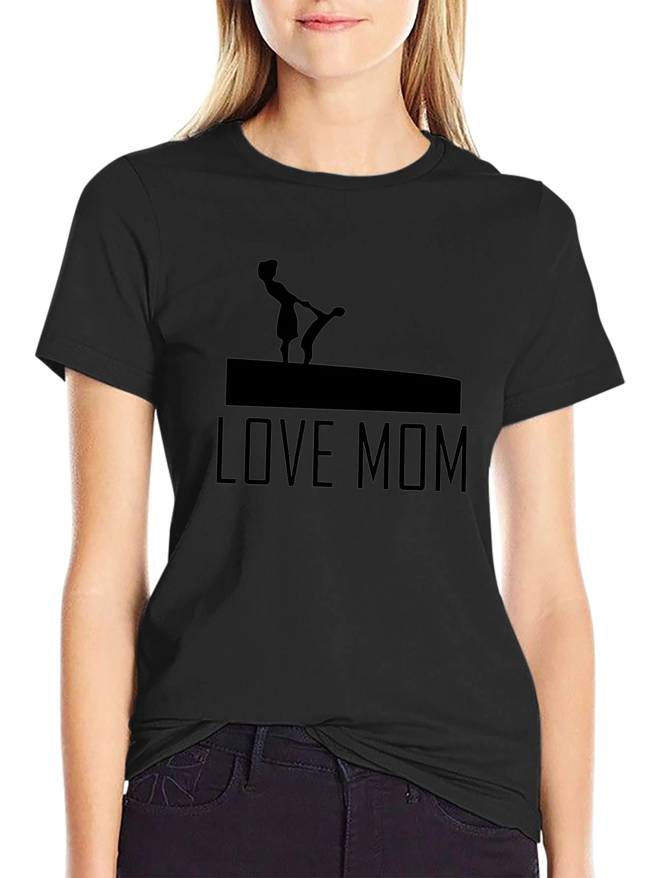 Camiseta Negra Love Mom para Hombre
