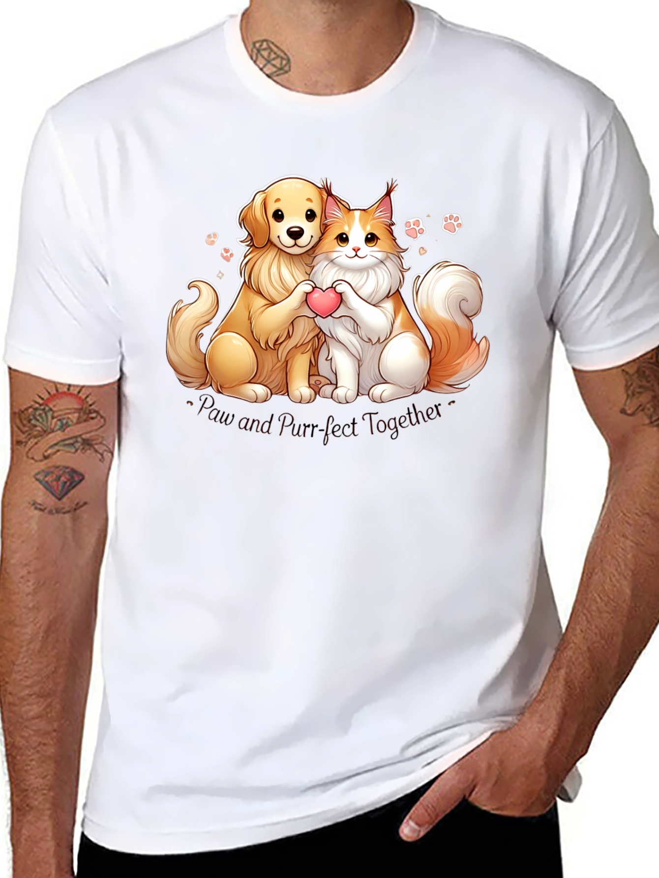 Camiseta Paw and Purr-fect Together