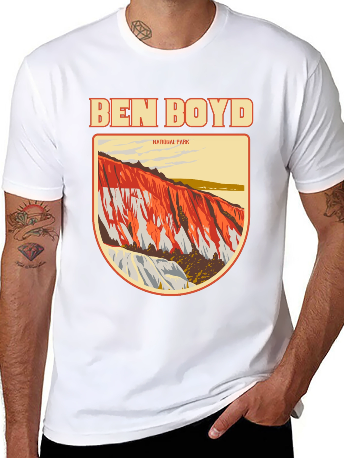 Camiseta Negra Ben Boyd National Park para Hombre