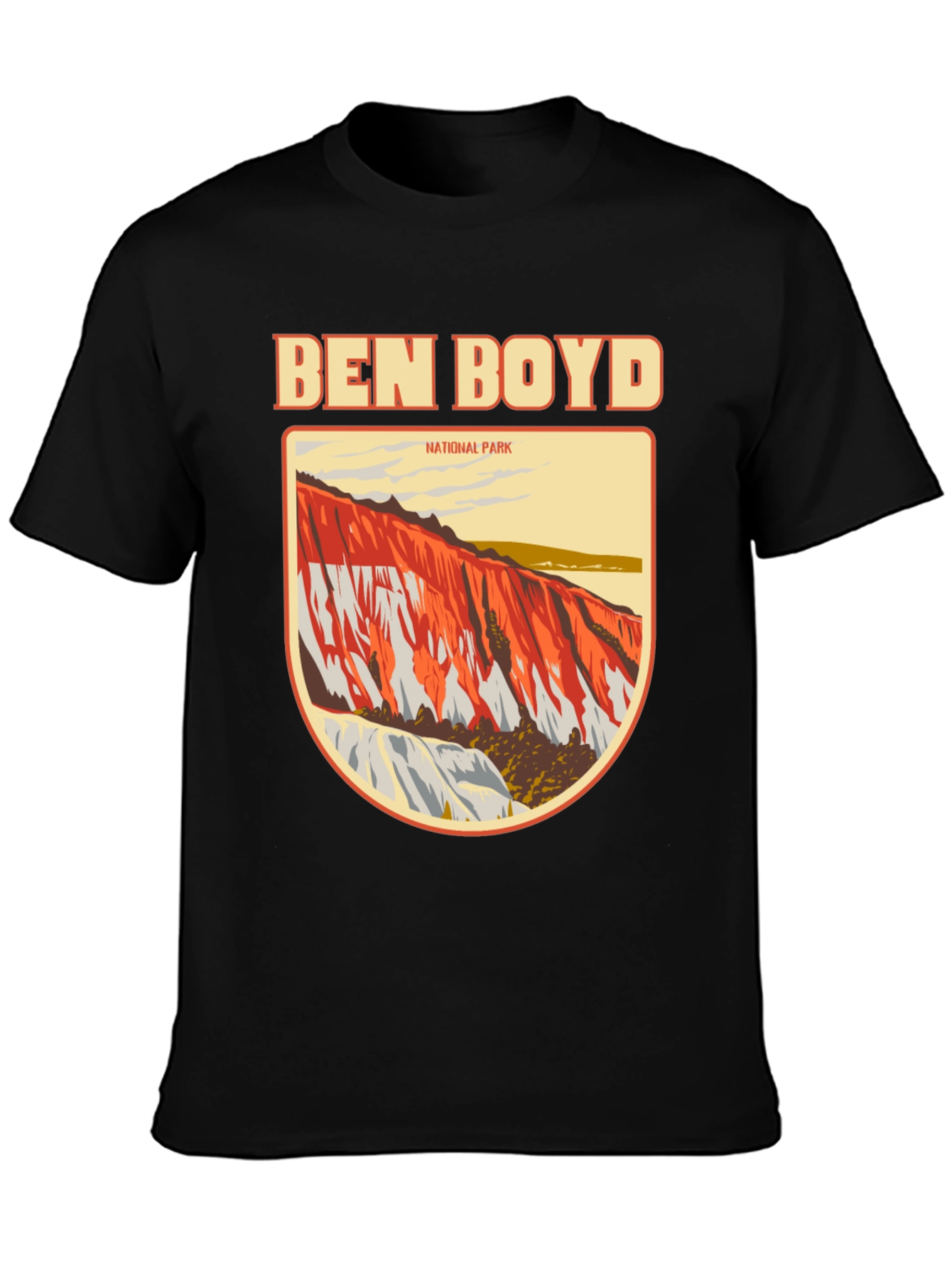 Camiseta Negra Ben Boyd National Park para Hombre