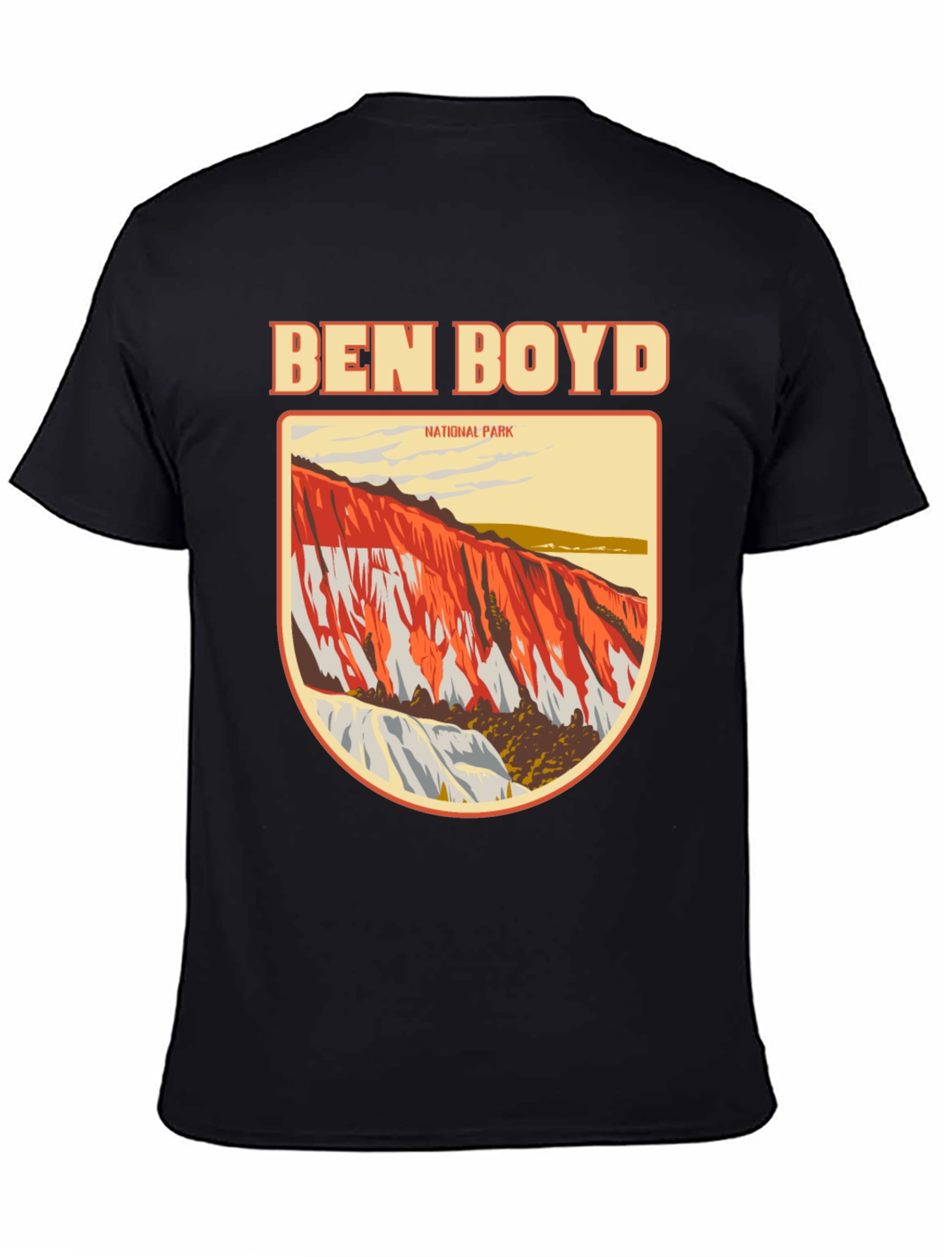 Camiseta Negra Ben Boyd National Park para Hombre