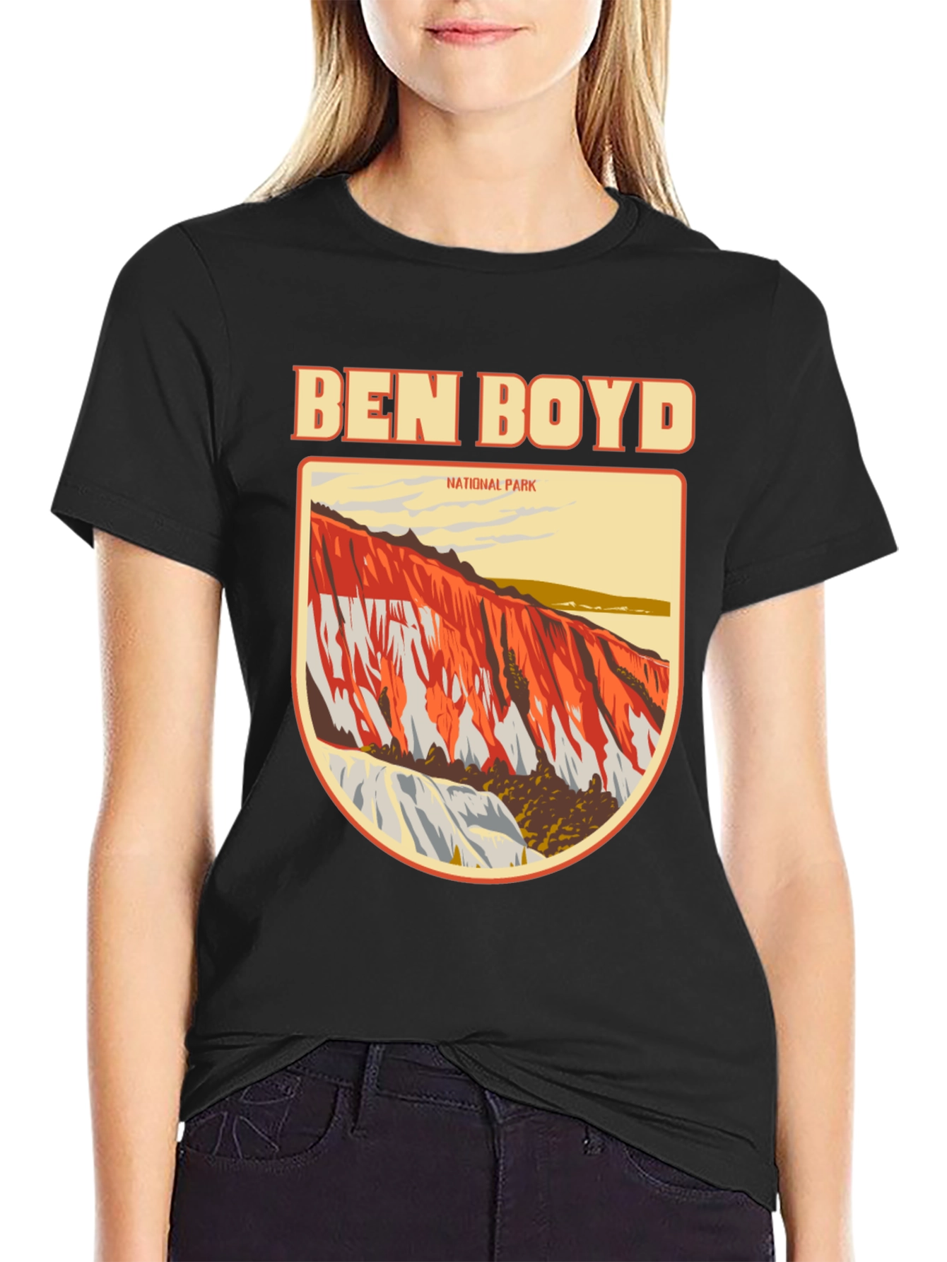 Camiseta Negra Ben Boyd National Park para Hombre