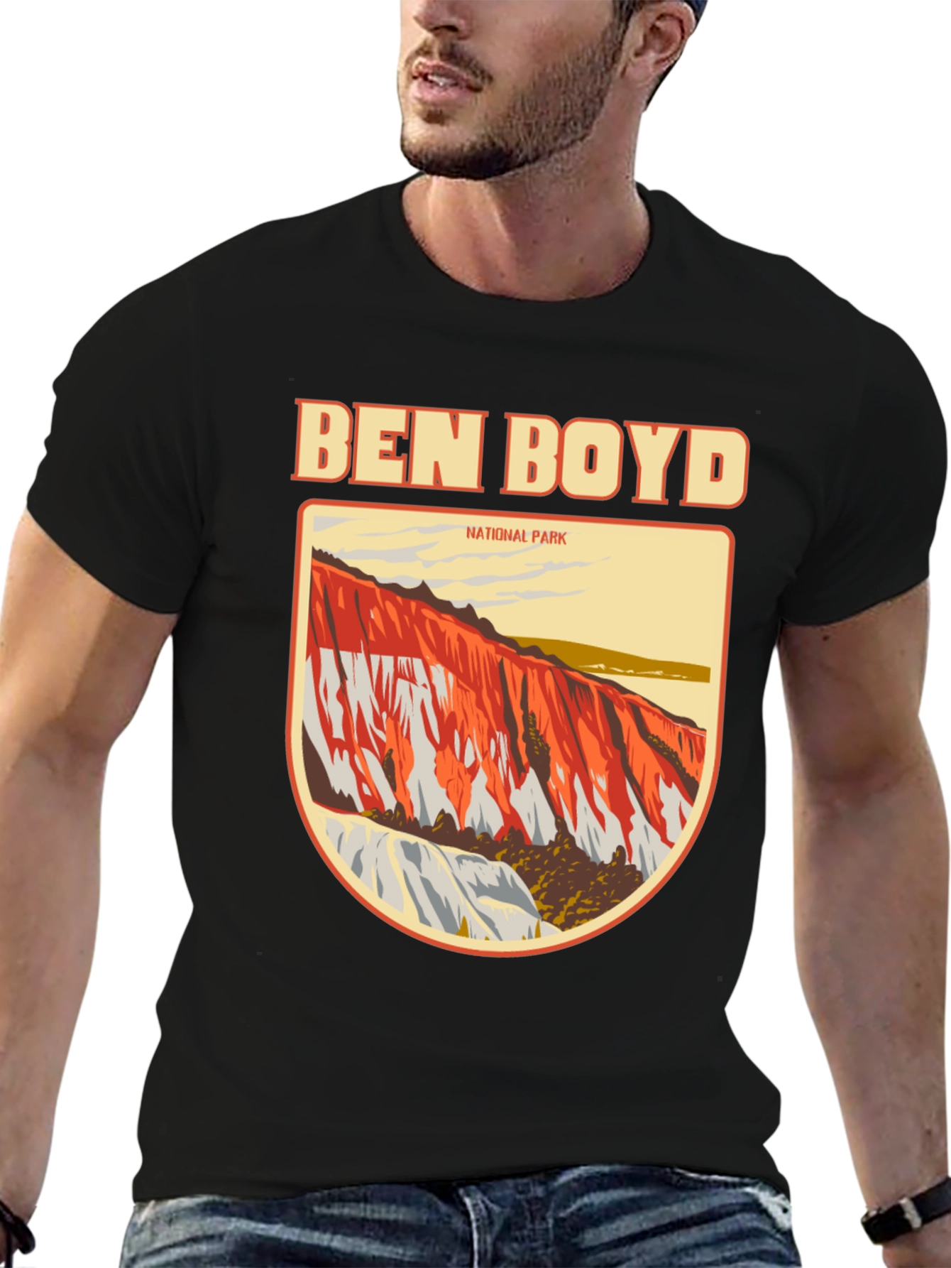 Camiseta Negra Ben Boyd National Park para Hombre