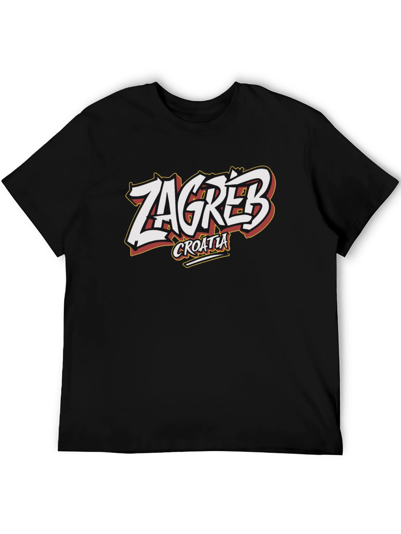Camiseta Negra Zagreb Croacia Diseño Original