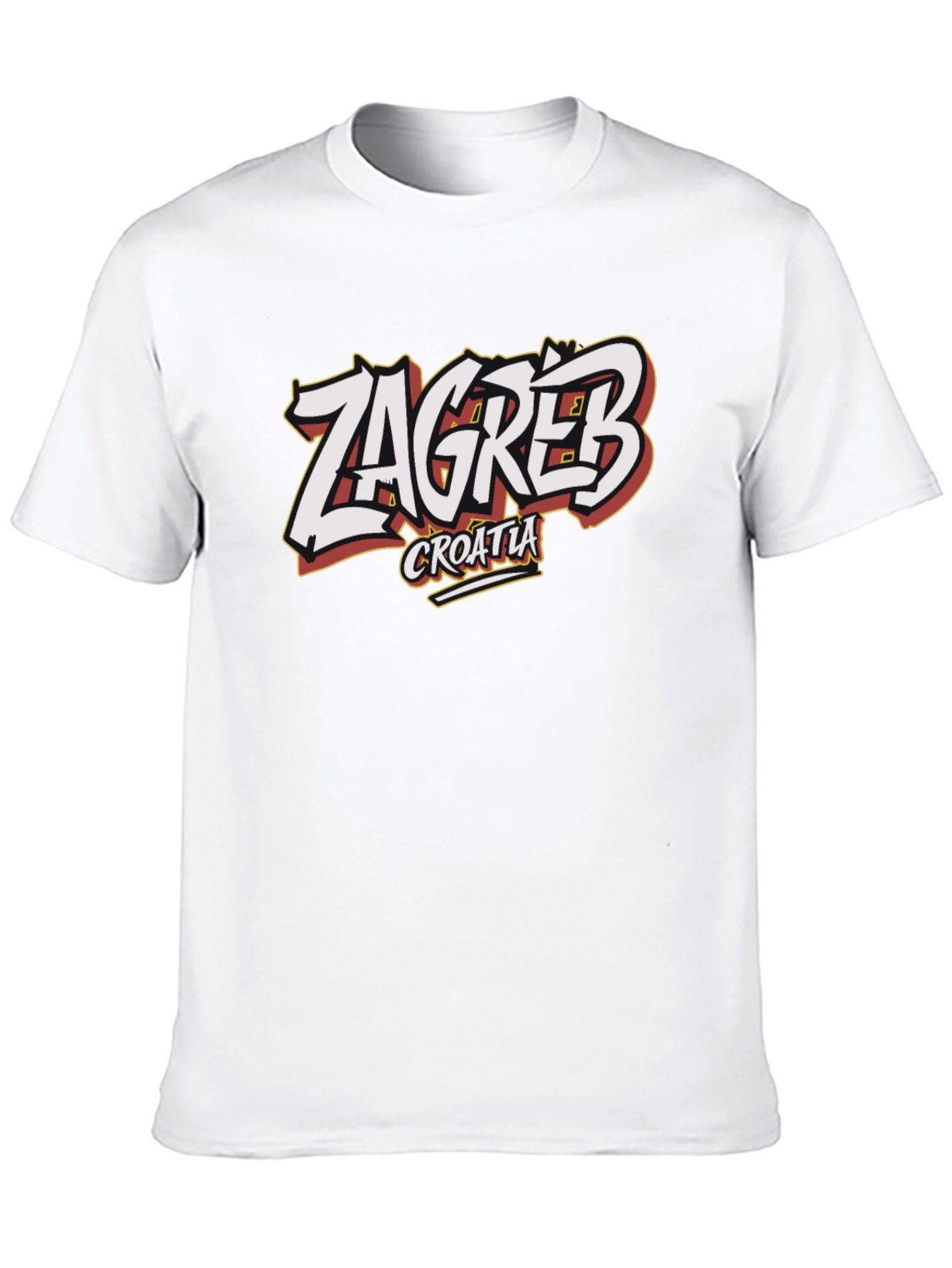 Camiseta Negra Zagreb Croacia Diseño Original
