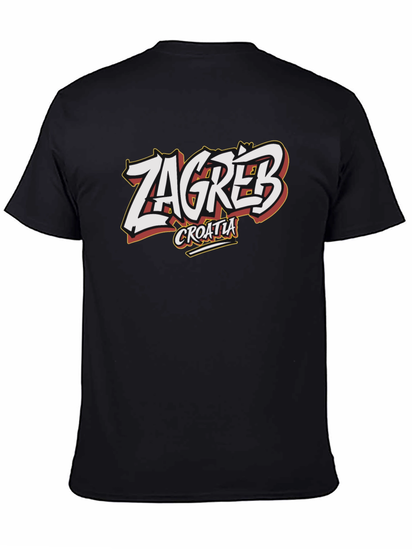 Camiseta Negra Zagreb Croacia Diseño Original