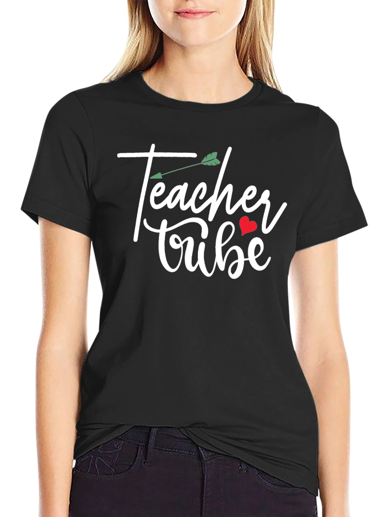 Camiseta Negra Teacher Tribe con Diseño Original
