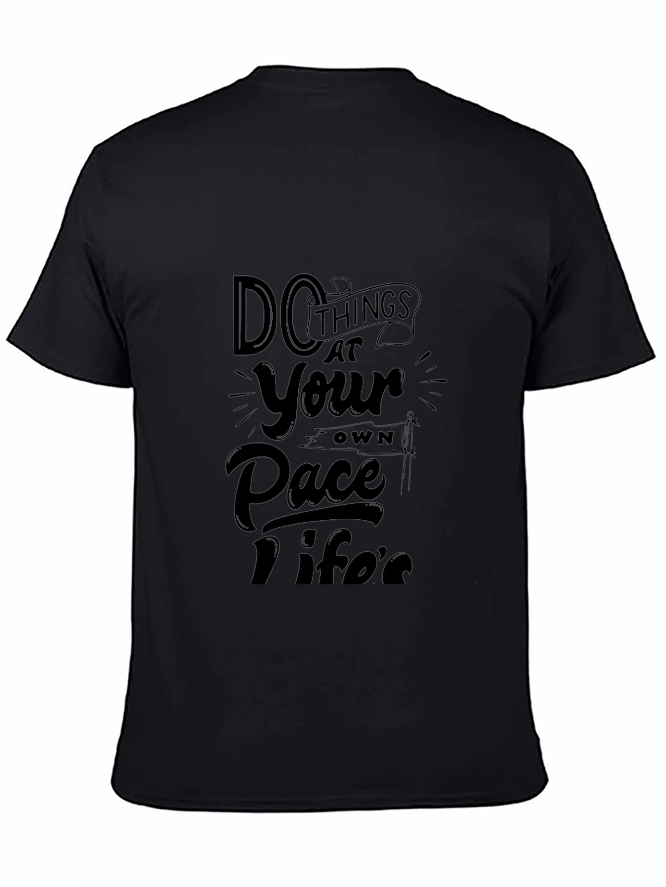Camiseta Negra con Diseño Motivacional Inspiradora