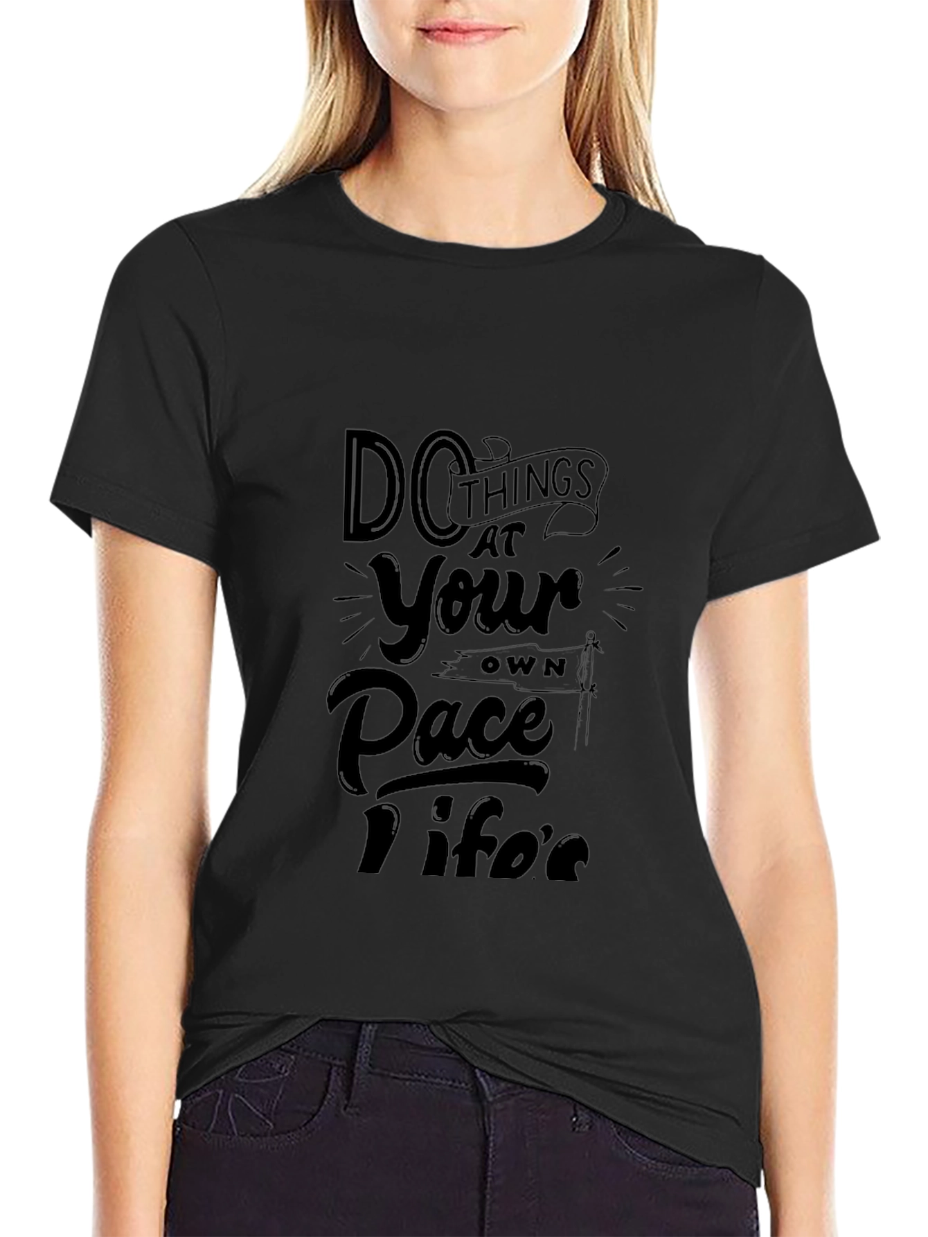 Camiseta Negra con Diseño Motivacional Inspiradora